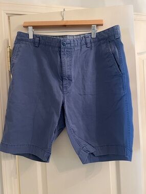 Men's Blue Cotton Chino Shorts-sz 36